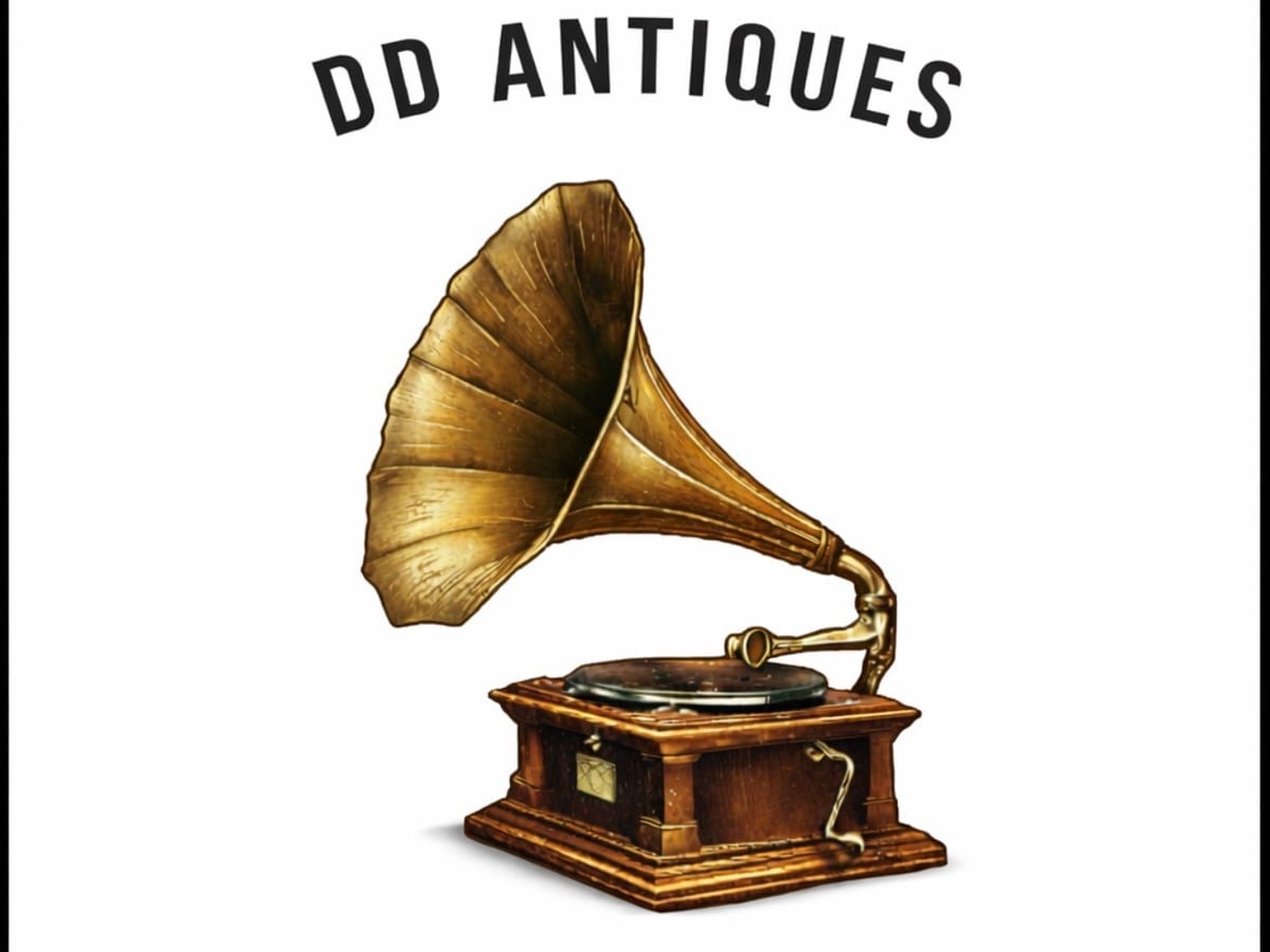 Inside DDAntiques — warm amber light over shelves of curated antiques